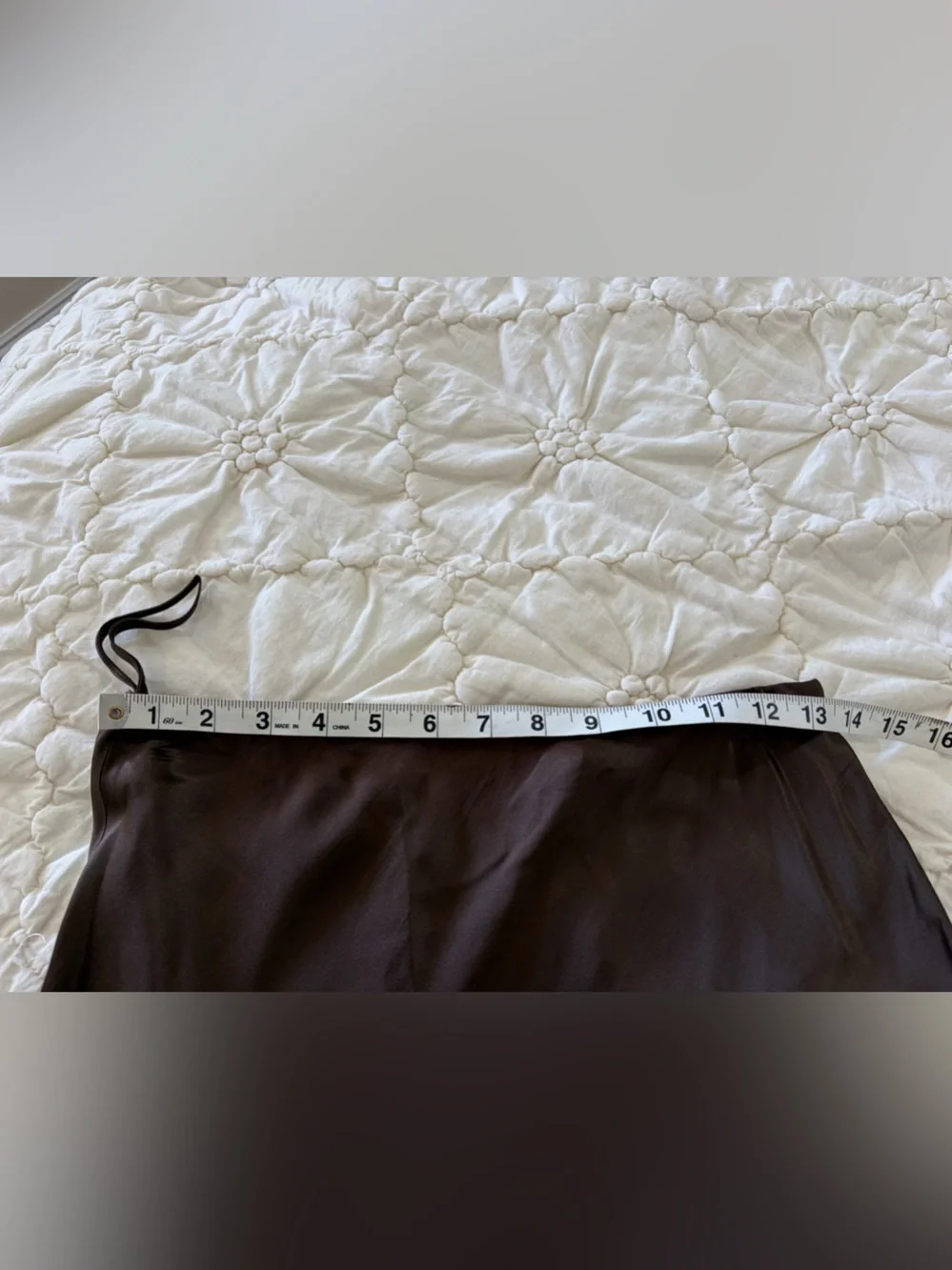 Vintage Moda International 100% Silk Satin Slip Skirt Brown